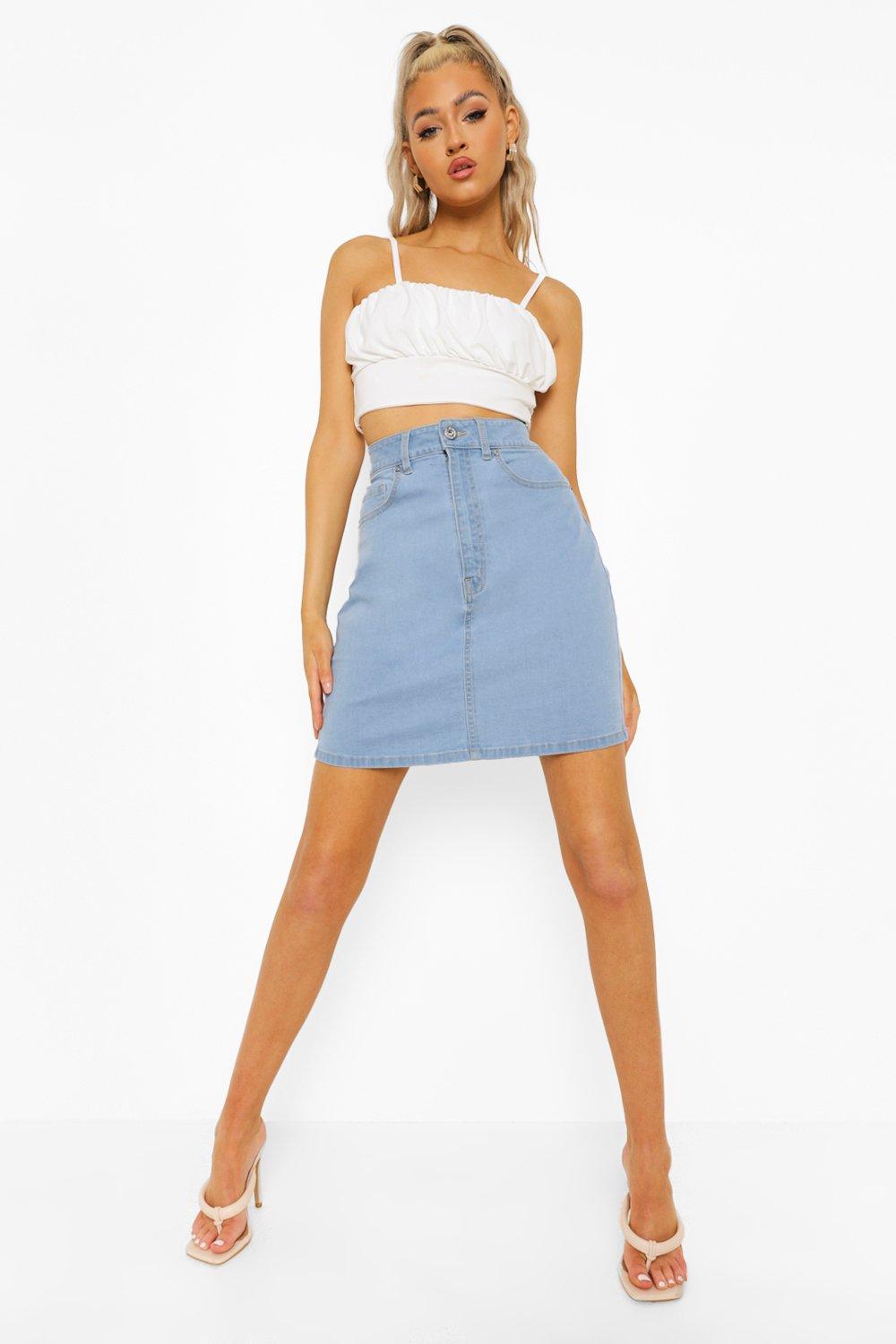 Tall Classic Stretch Denim Skirt boohoo